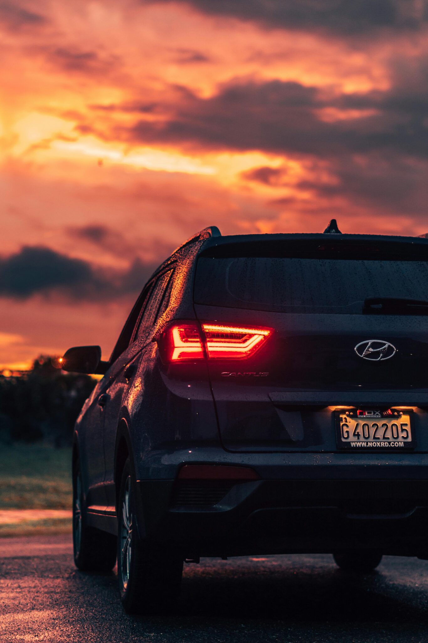 Car at sunset